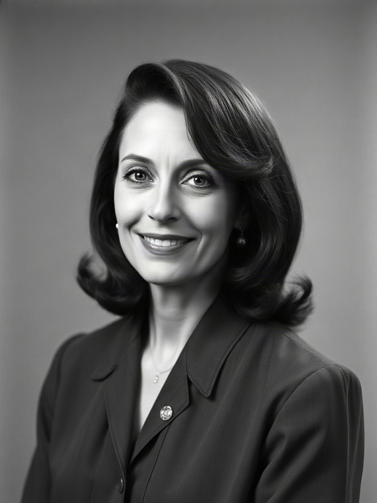 Same synthetic portrait, sharpened look