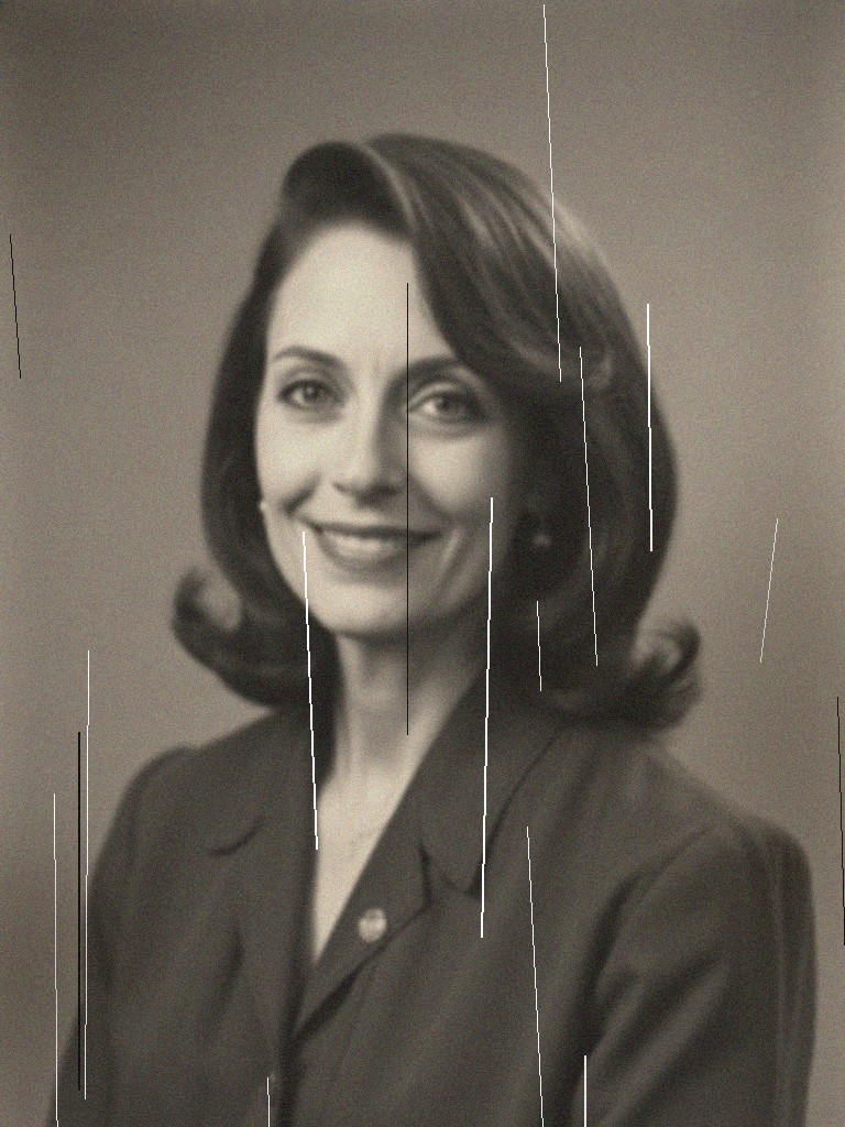 Illustrative sample: AI-generated synthetic portrait, faded and soft