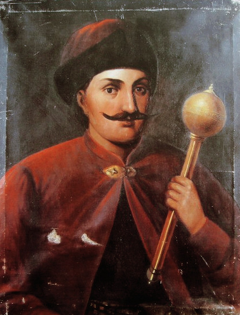 Damaged portrait before restoration
