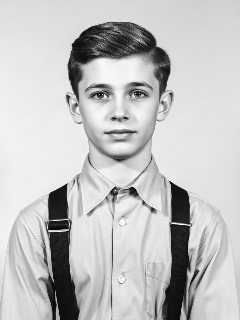 Same synthetic portrait after AI restoration look